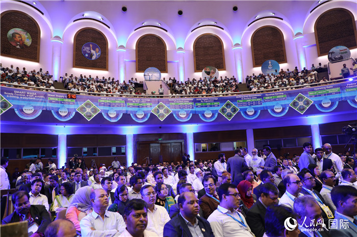 7月13日，達(dá)舍爾甘地污水處理廠項(xiàng)目竣工典禮舉行。人民網(wǎng)記者 孫廣勇攝