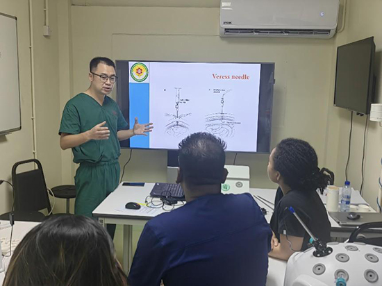 培訓現(xiàn)場。第18期援圭亞那醫(yī)療隊供圖