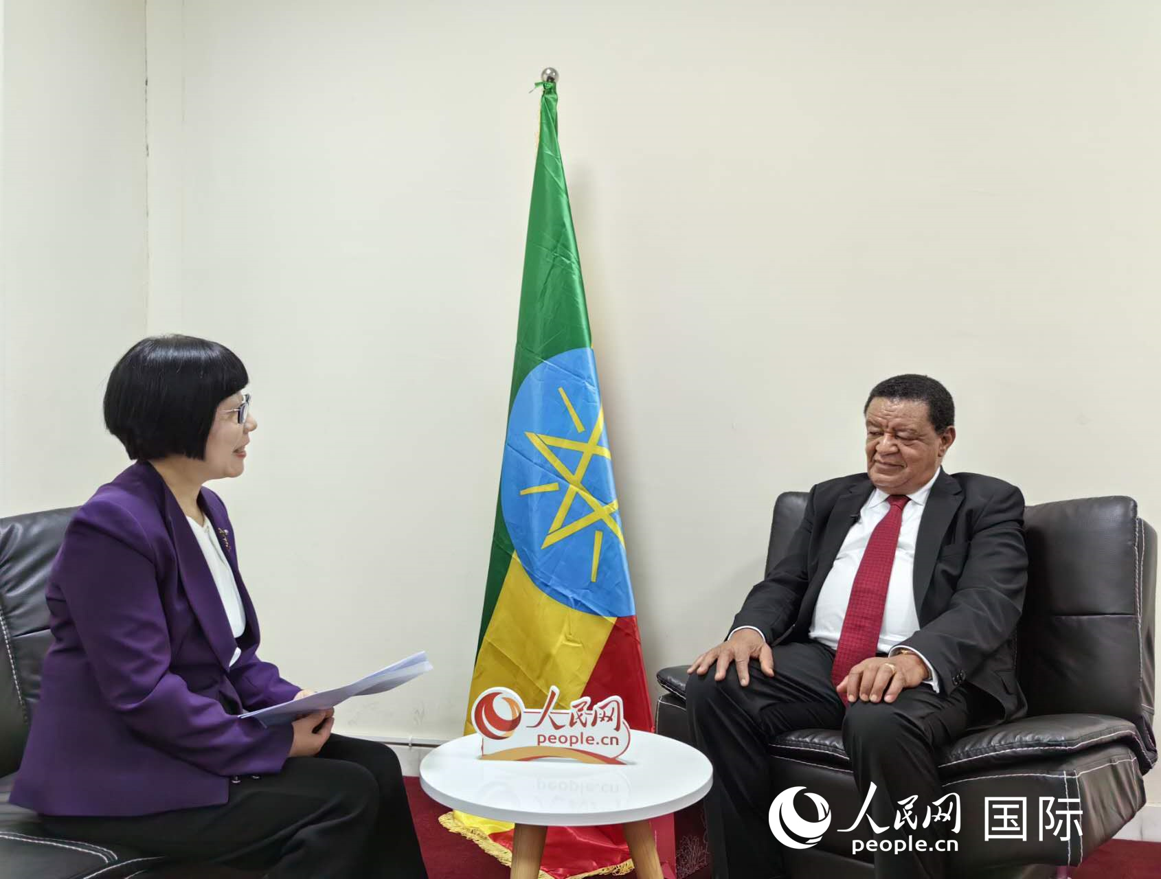 穆拉圖·特肖梅接受人民網(wǎng)記者唐維紅采訪(fǎng)。人民網(wǎng)記者 陳星星攝