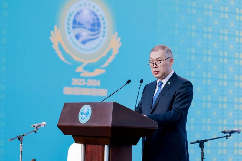 哈薩克斯坦駐華大使努雷舍夫致辭。主辦方供圖