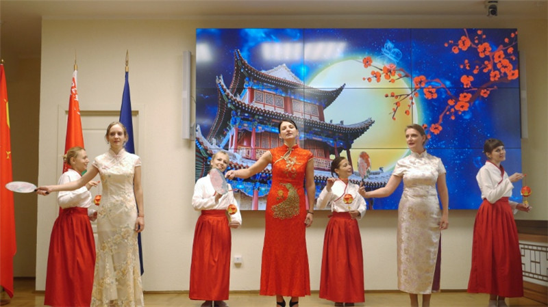 白俄羅斯國立大學孔子學院的中秋晚會。受訪者供圖