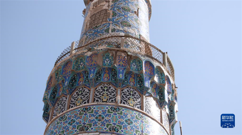 這是10月12日在阿富汗赫拉特省拍攝的受到損壞的赫拉特大清真寺局部。新華社發(fā)（馬沙勒攝）