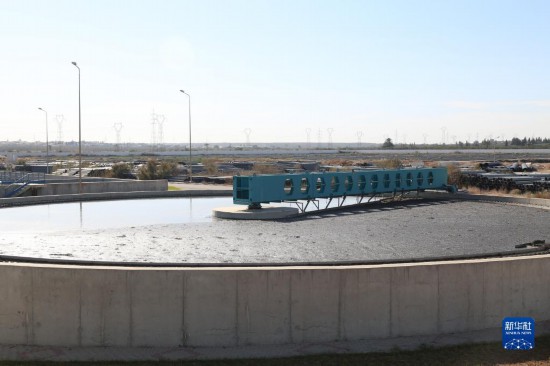 這是11月28日在突尼斯蘇塞市拍攝的中企承接建造的哈姆敦污水處理站一角。新華社記者 黃靈 攝