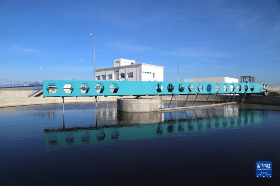 這是11月28日在突尼斯蘇塞市拍攝的中企承接建造的哈姆敦污水處理站一角。新華社記者 黃靈 攝