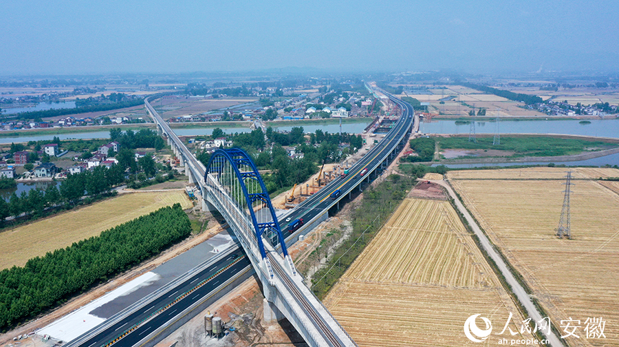 工作人員正在加速推進牛屯河特大橋項目。人民網(wǎng) 王銳攝。