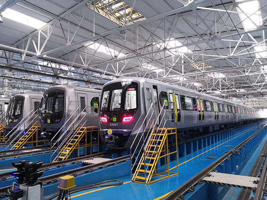 石家莊地鐵二號(hào)線(xiàn)列車(chē)。 中車(chē)齊車(chē)集團(tuán)石家莊公司供圖