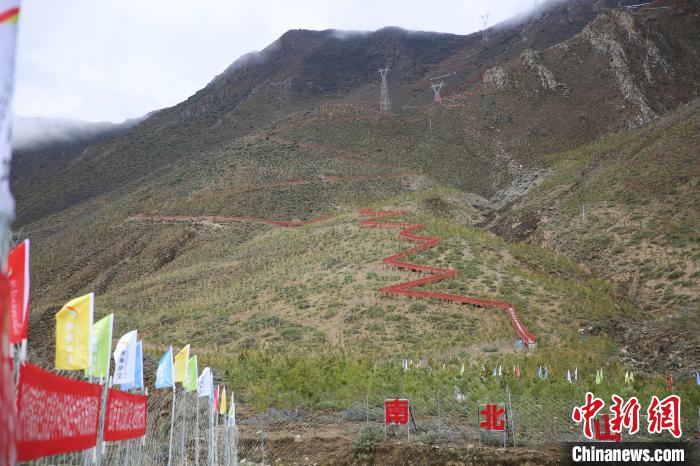 圖為拉薩南北山綠化工程拉薩曲水縣才納村5號(hào)片區(qū)。　貢確 攝