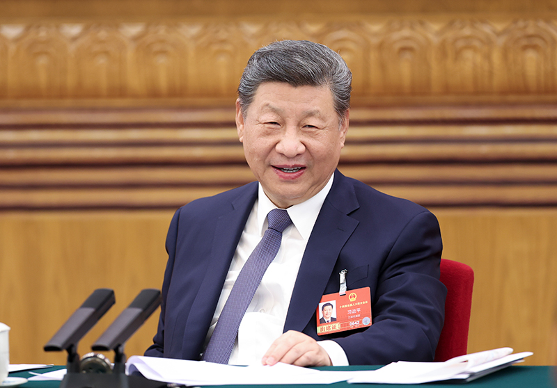 2026年3月5日下午，中共中央總書記、國家主席、中央軍委主席習(xí)近平參加他所在的十四屆全國人大四次會議江蘇代表團審議。