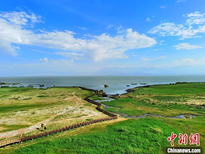 圖為航拍都蘭湖國家濕地公園?！∑钤鲚?攝