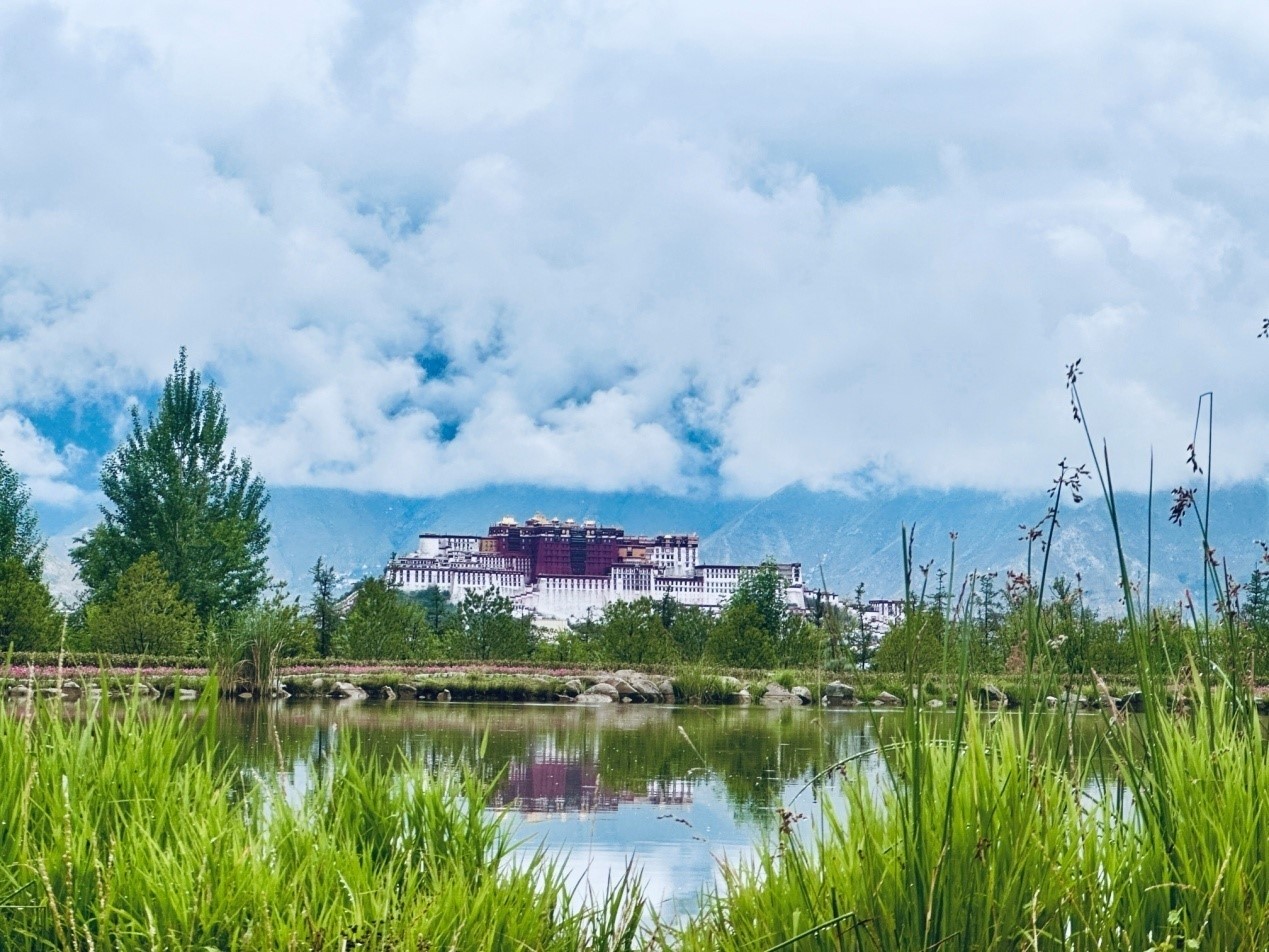 在南山公園遠眺布達拉宮。人民網(wǎng)記者 益西康珠攝