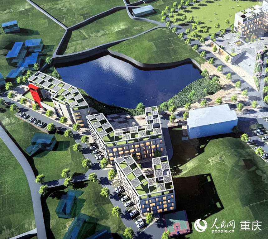 中國農(nóng)業(yè)科學(xué)院蔬菜花卉研究所西南研發(fā)中心效果圖。人民網(wǎng)記者 劉政寧攝