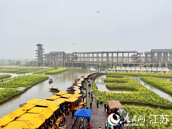 興化千垛菜花旅游節(jié)期間，游客前來打卡。人民網(wǎng) 王丹丹攝